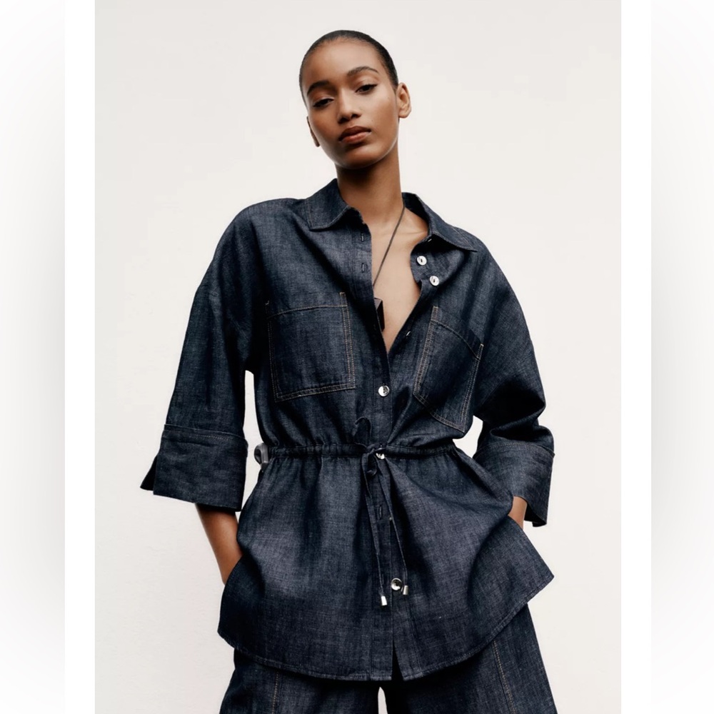 Zara SET.  Deep Indigo Women's Denim Set
